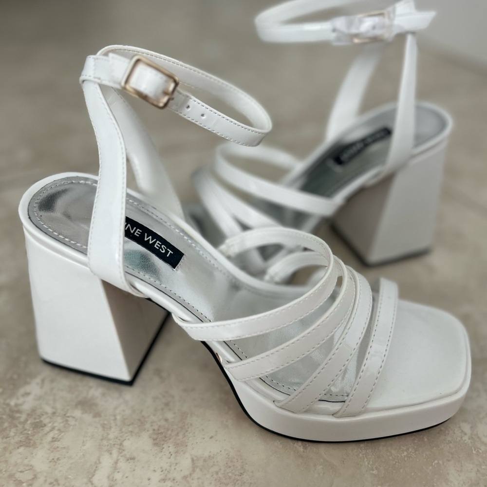 Nine West Women's White Strappy Sandals